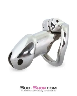 7136M      Encased in Stainless Steel Locking Chastity Cock Cage