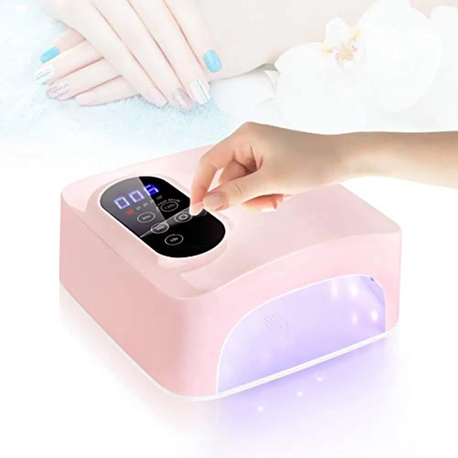 72W Cordless Led Nail Lamp, Rechargeable LED Nail Dryer, 15600mAH Wireless Fast Nail Polish Curling Lamp,Professional Gel Nail Lights Nail Art Manicure Tools for Home and Salon(Rechargeable)