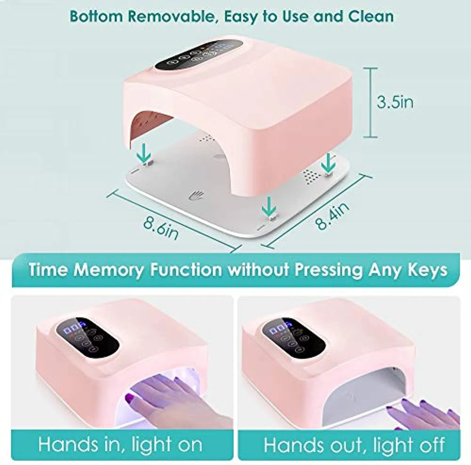 72W Cordless Led Nail Lamp, Rechargeable LED Nail Dryer, 15600mAH Wireless Fast Nail Polish Curling Lamp,Professional Gel Nail Lights Nail Art Manicure Tools for Home and Salon(Rechargeable)