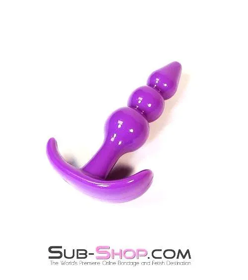7306AE      Mini Ribbed Graduated Plug, Purple