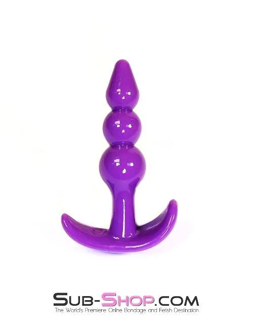 7306AE      Mini Ribbed Graduated Plug, Purple