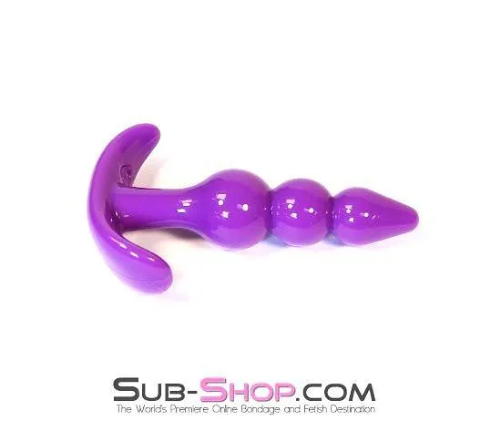 7306AE      Mini Ribbed Graduated Plug, Purple