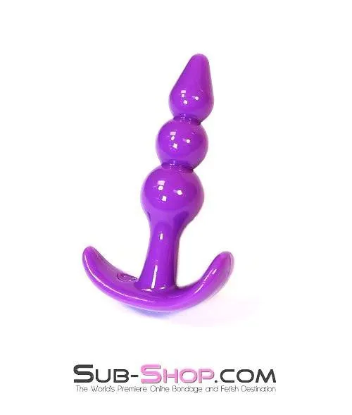 7306AE      Mini Ribbed Graduated Plug, Purple