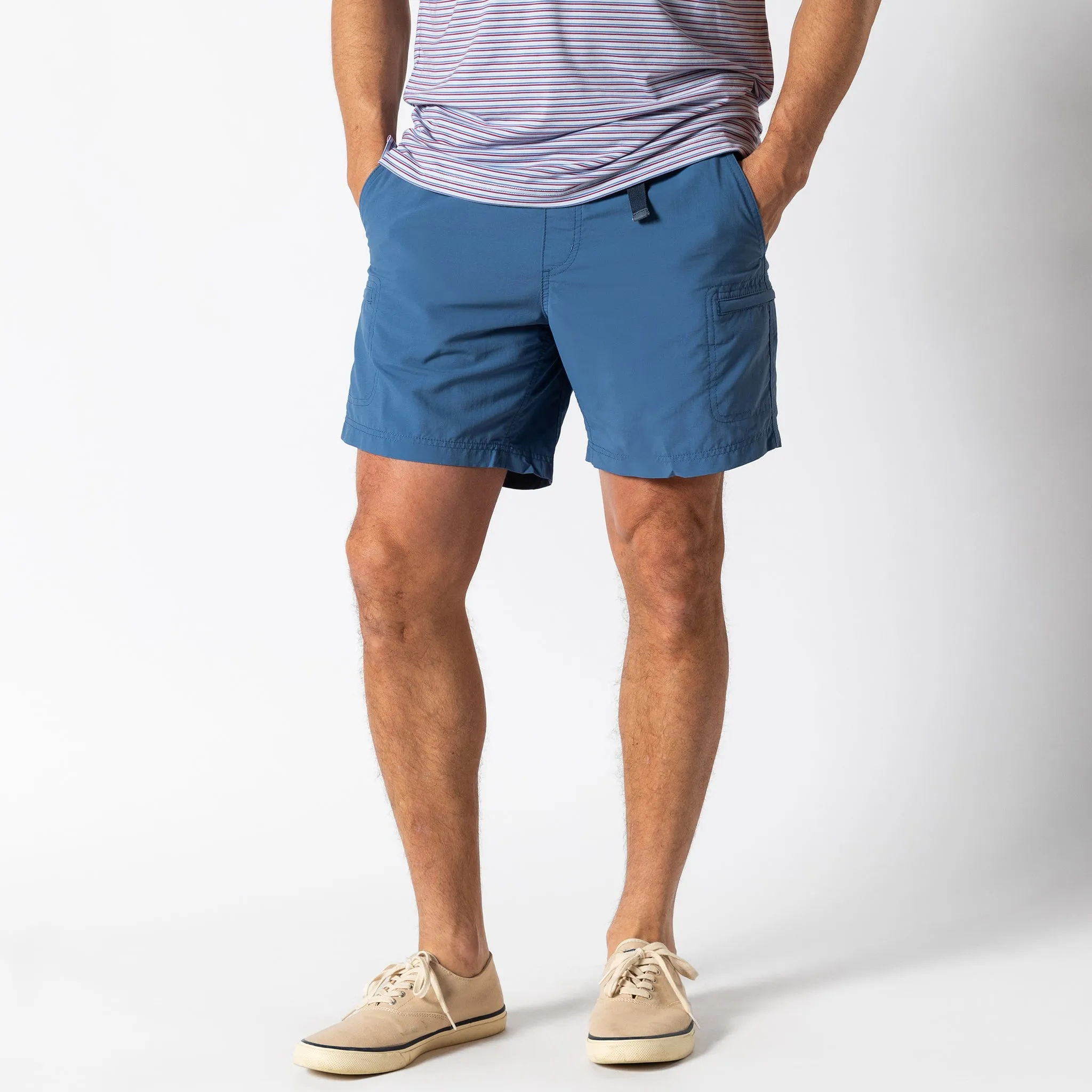 7" On The Fly Performance Short - Shadow Blue