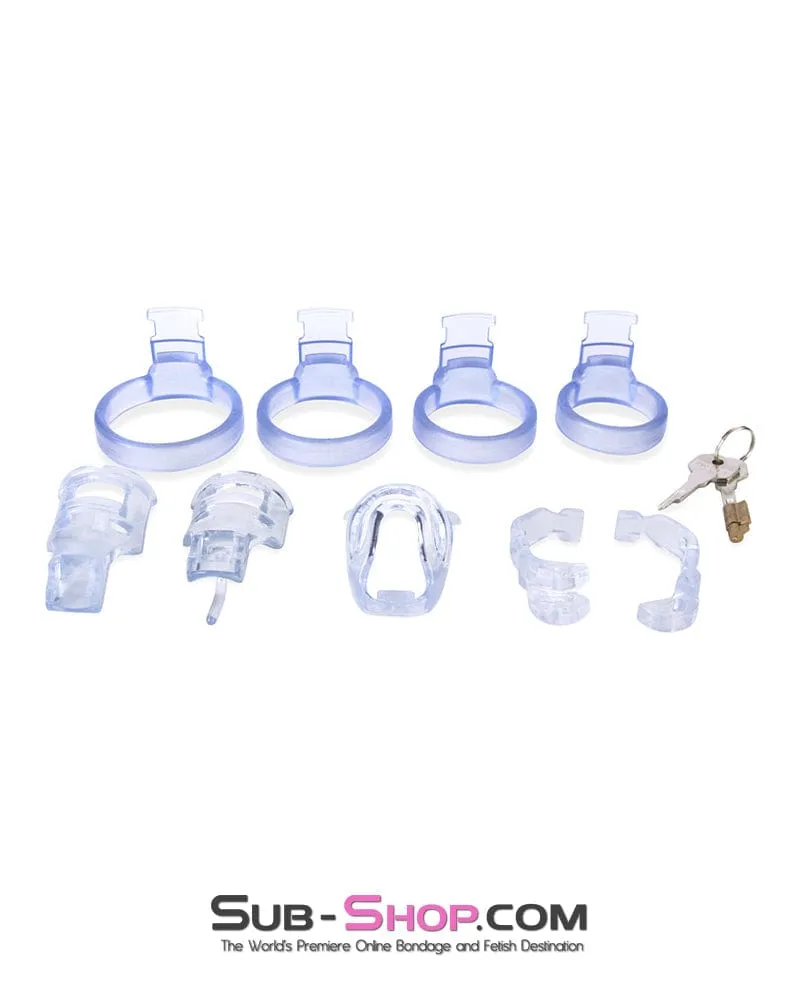 9336M      Short Clear Male Chastity with Optional Prince Albert Insert - MEGA Deal
