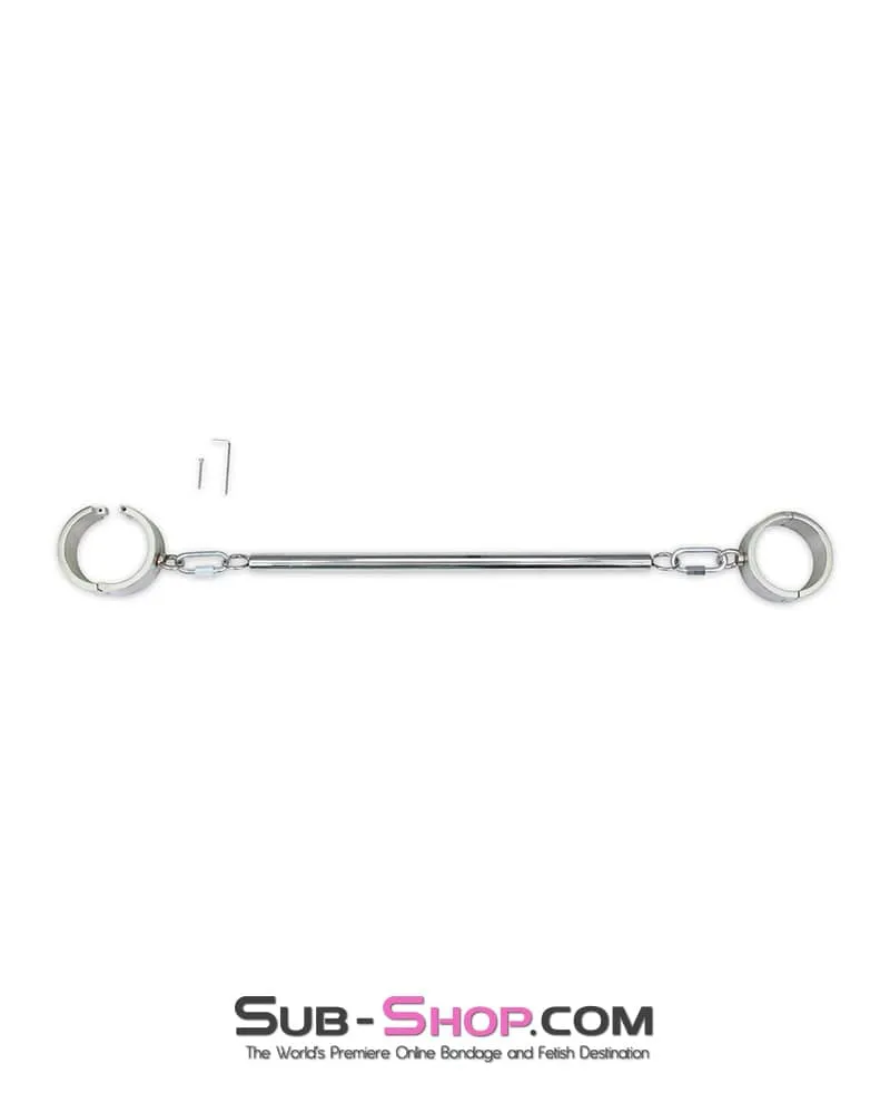 9991M      Stainless Steel Spreader Bar with Detachable Heavy Bondage Ankle Cuffs