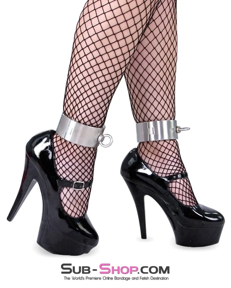 9991M      Stainless Steel Spreader Bar with Detachable Heavy Bondage Ankle Cuffs