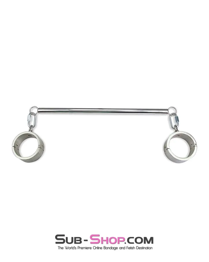 9991M      Stainless Steel Spreader Bar with Detachable Heavy Bondage Ankle Cuffs