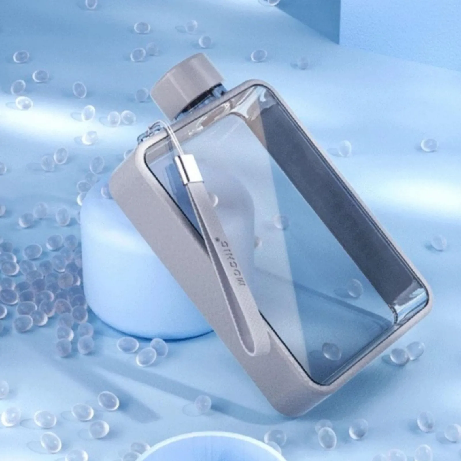 A5 Flat Water Bottle Portable BPA Free Water Bottle (Grey) [ONLINE ONLY]