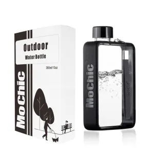 A5 Flat Water Bottle Portable Travel Mug BPA Free Water Bottle (Black) [ONLINE ONLY]