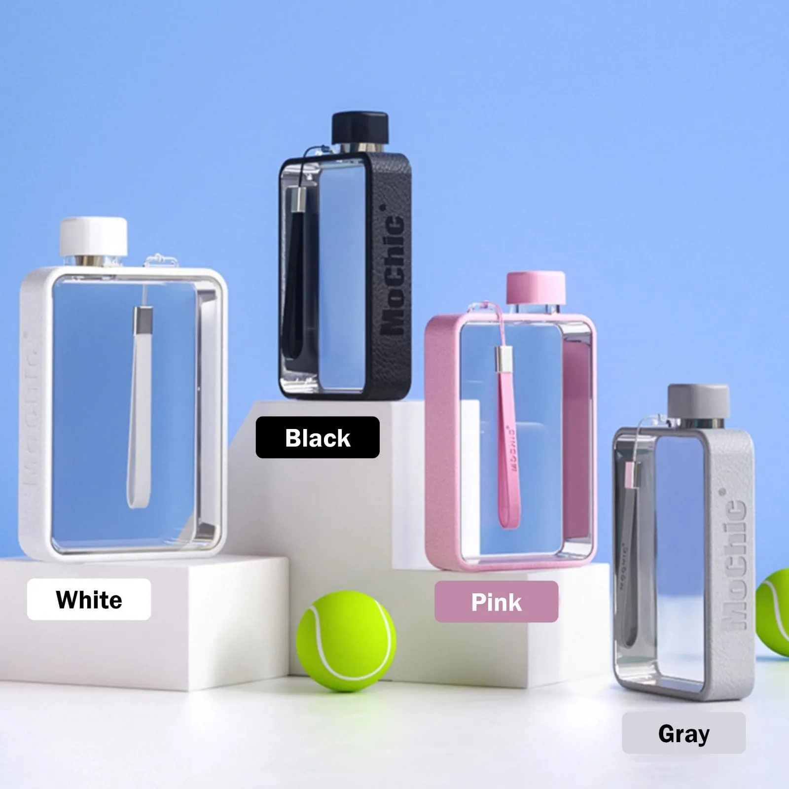 A5 Flat Water Bottle Portable Travel Mug BPA Free Water Bottle (Pink) [ONLINE ONLY]