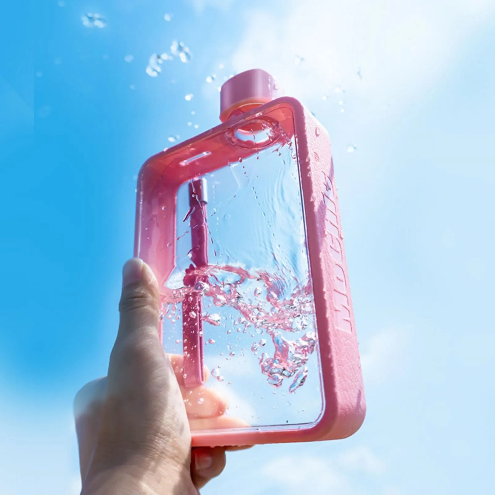 A5 Flat Water Bottle Portable Travel Mug BPA Free Water Bottle (Pink) [ONLINE ONLY]