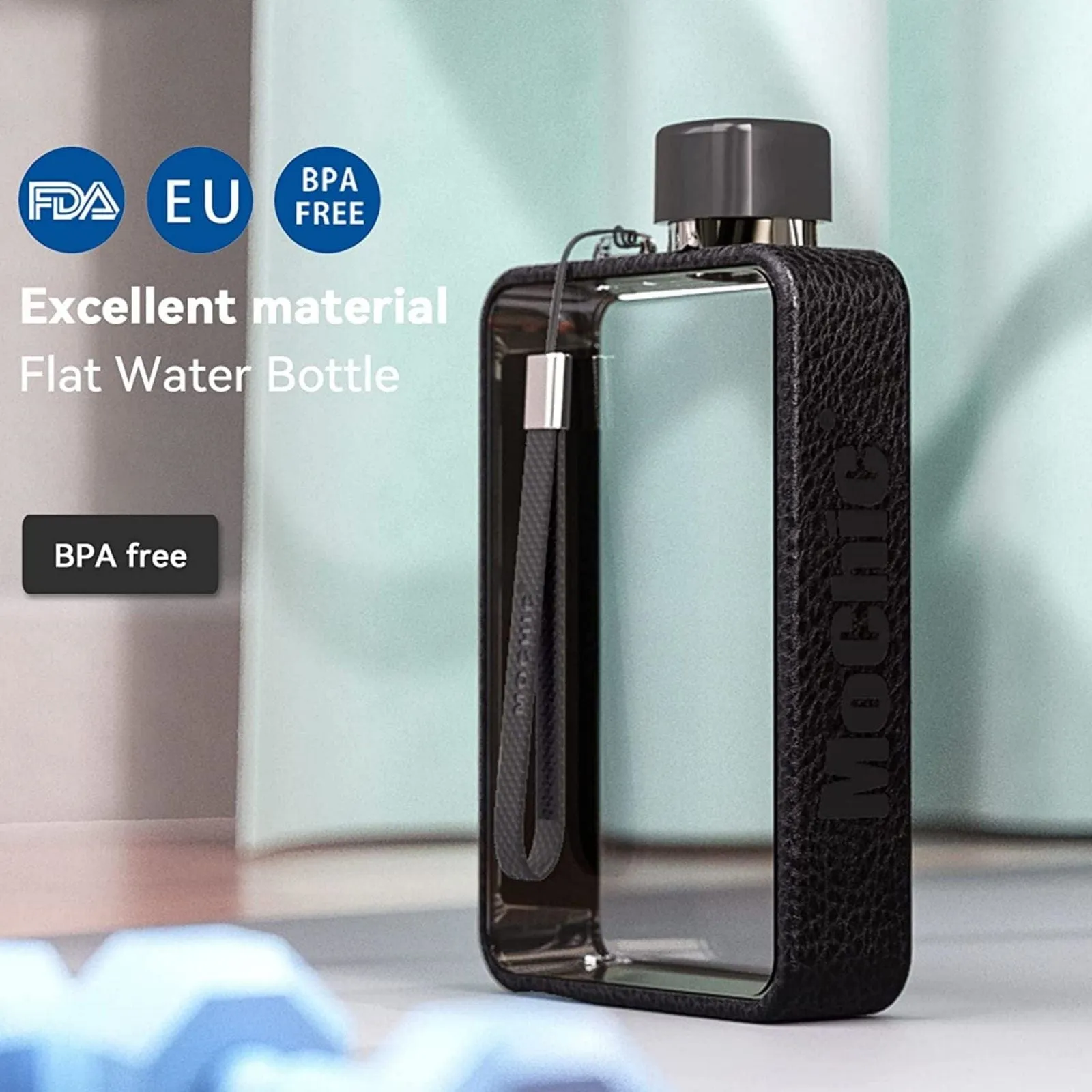 A5 Flat Water Bottle Portable Travel Mug BPA Free Water Bottle (Pink) [ONLINE ONLY]