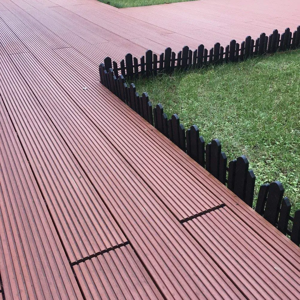 ABBA ECO Recycled Plastic Resin Decorative Border Garden Edging Landscape Fence Set-6 Pieces, 23 inch x 6 inch, Black! Retails $105 