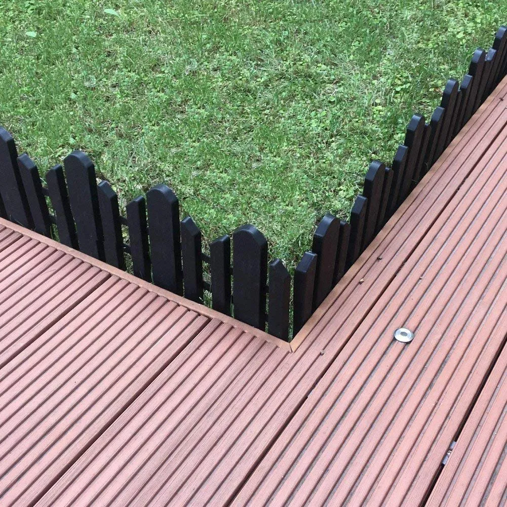 ABBA ECO Recycled Plastic Resin Decorative Border Garden Edging Landscape Fence Set-6 Pieces, 23 inch x 6 inch, Black! Retails $105 