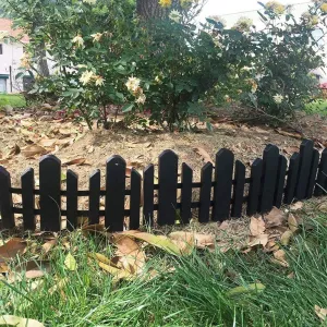 ABBA ECO Recycled Plastic Resin Decorative Border Garden Edging Landscape Fence Set-6 Pieces, 23 inch x 6 inch, Black! Retails $105 