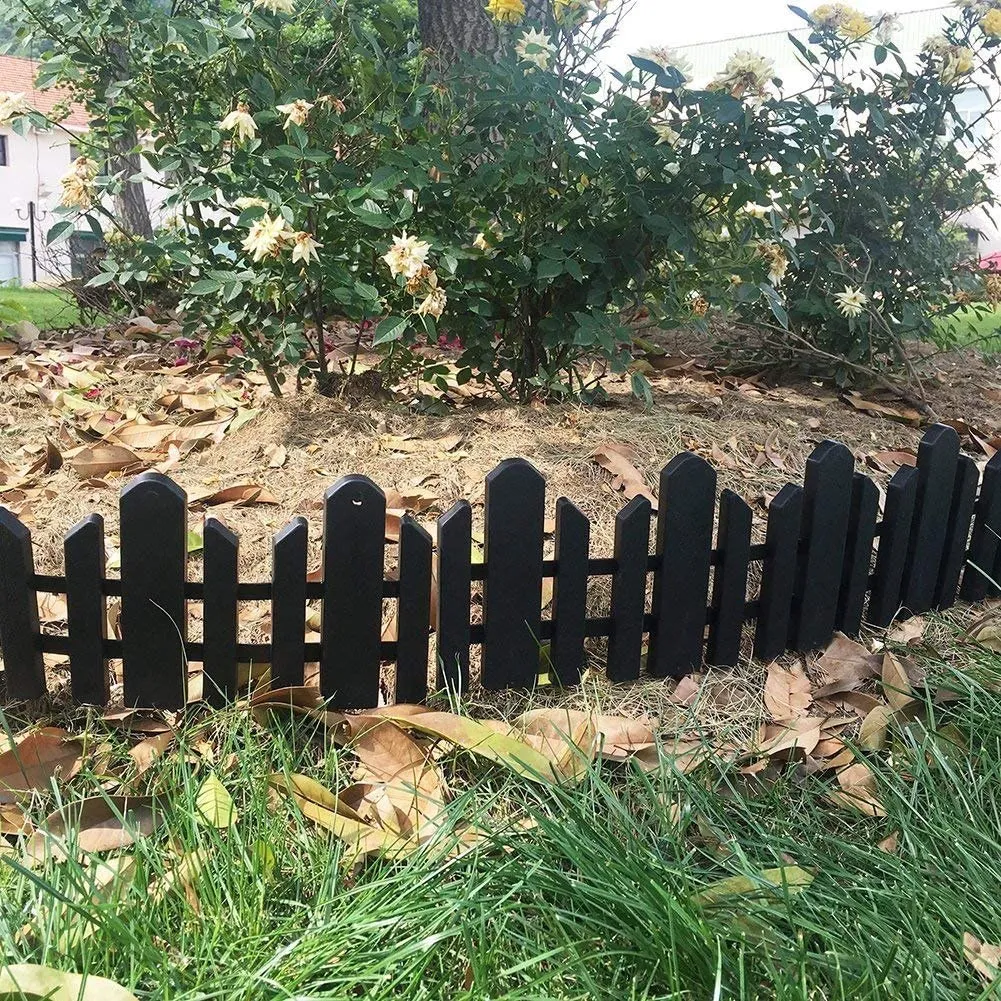 ABBA ECO Recycled Plastic Resin Decorative Border Garden Edging Landscape Fence Set-6 Pieces, 23 inch x 6 inch, Black! Retails $105 