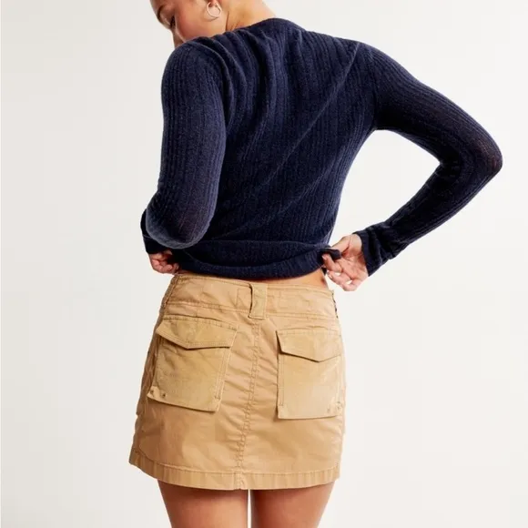 Abercrombie &amp; Fitch | 2000s Mixed Fabric Micro MiniSkirt