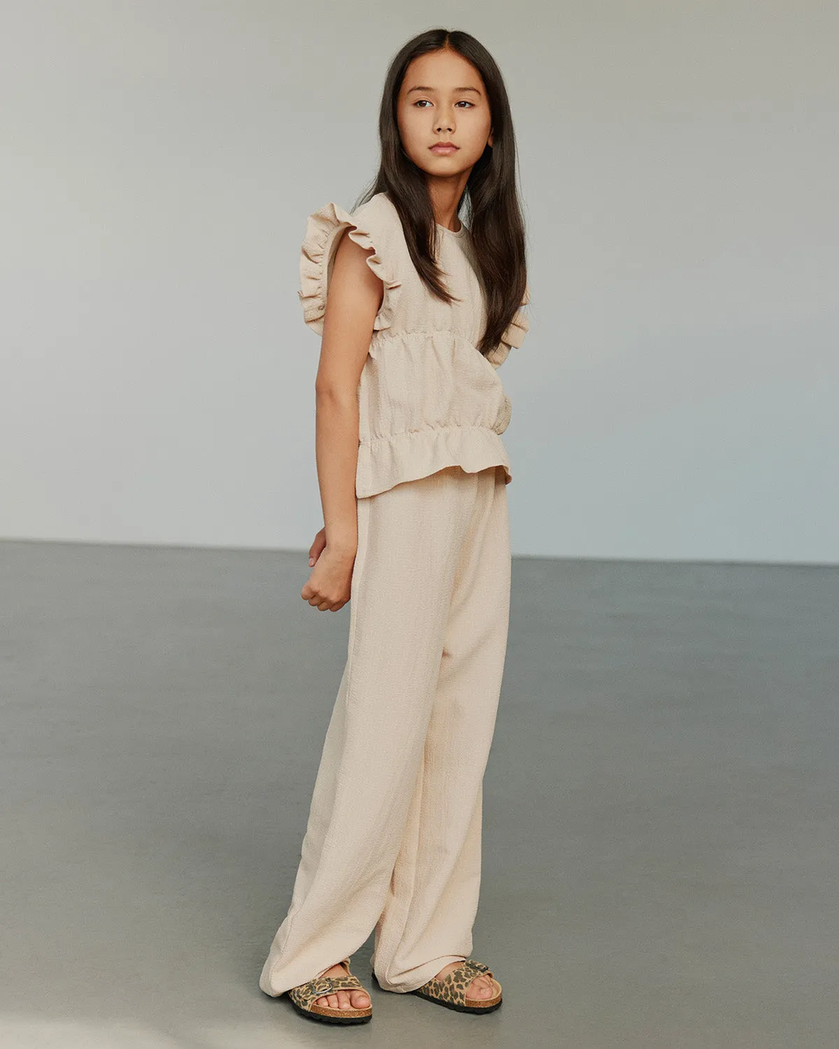 ABIGAILESY HIGH WAIST TROUSERS - Soft Brown