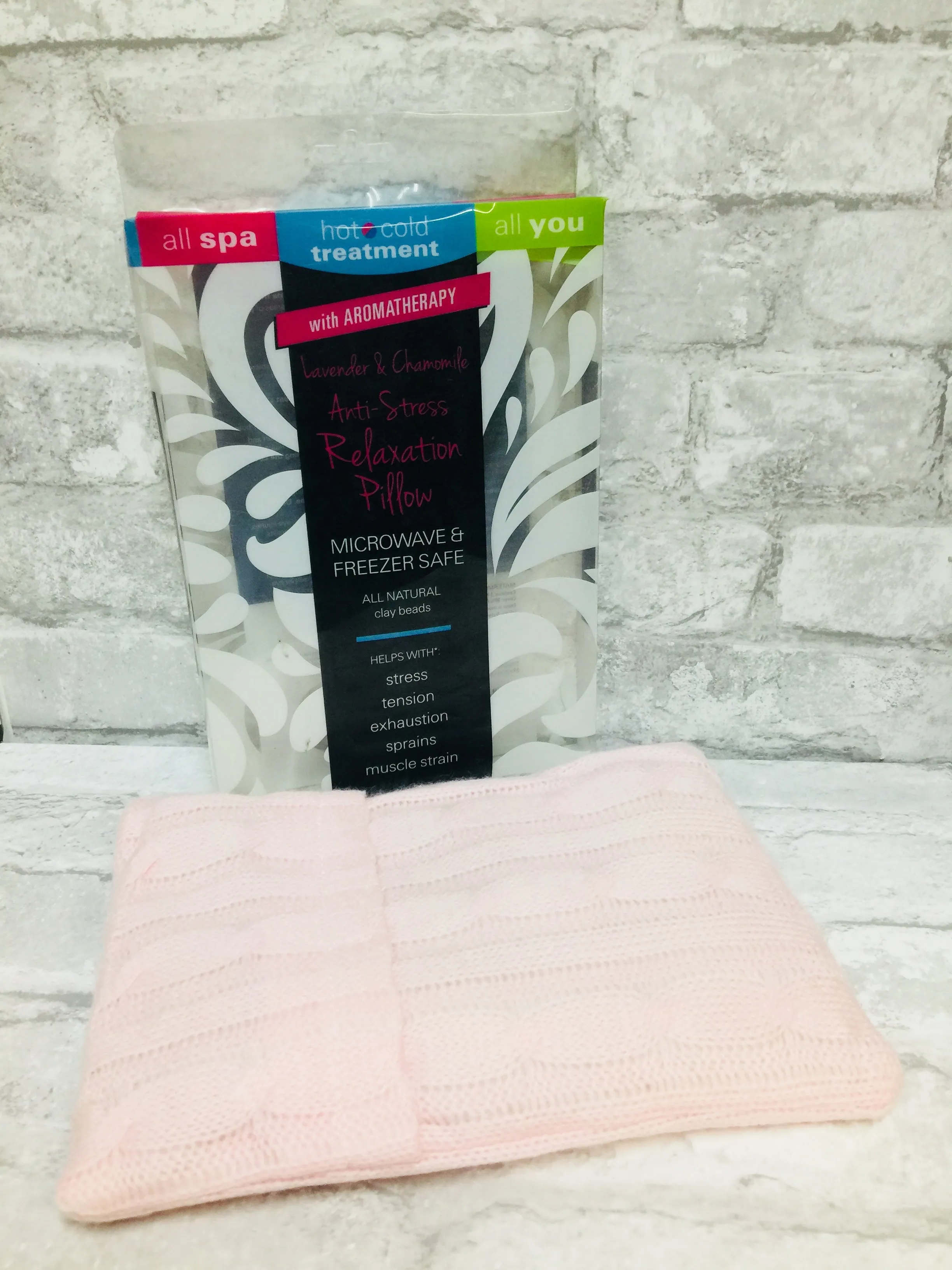All Spa Lavender & Chamomile All Natural Clay Beads Reusable Hot & Cold Aromatherapy Pillow, Soothing Aromatherapy Stress, Tension and Headache Relief for Wellness and Relaxation!