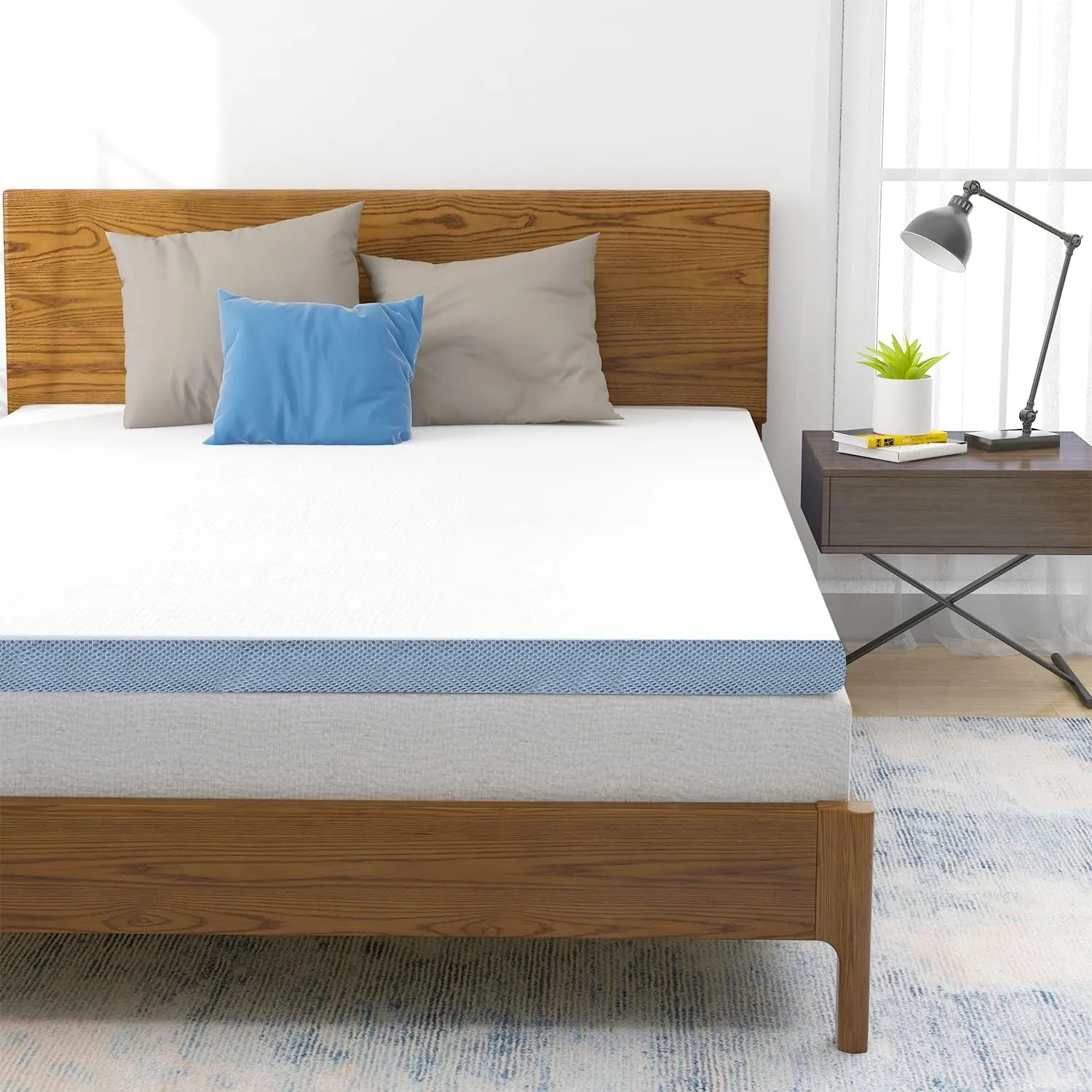 AmazonBasics 2-in-1 CertiPUR and OEKO-TEX Certified Memory Foam Mattress Topper