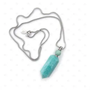 Amazonite Gemstone Vial Necklace