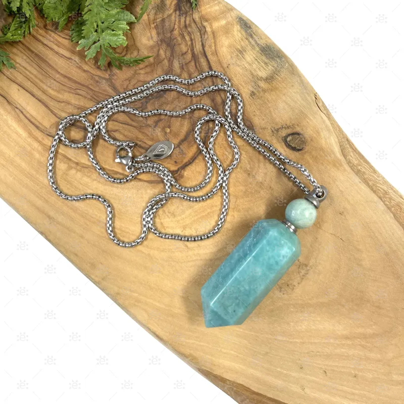 Amazonite Gemstone Vial Necklace