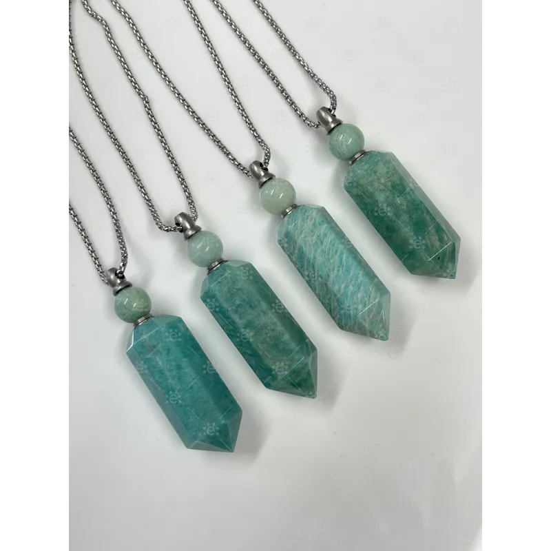 Amazonite Gemstone Vial Necklace