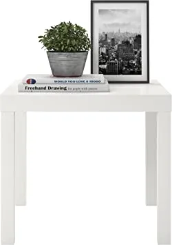 Ameriwood Home Parsons, White End Table New in Box, Only have 1 in stock!