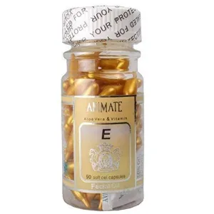ANIMATE Aloe Vera And Vitamin E Capsules Facial Oil,90 Soft Gel Capsules