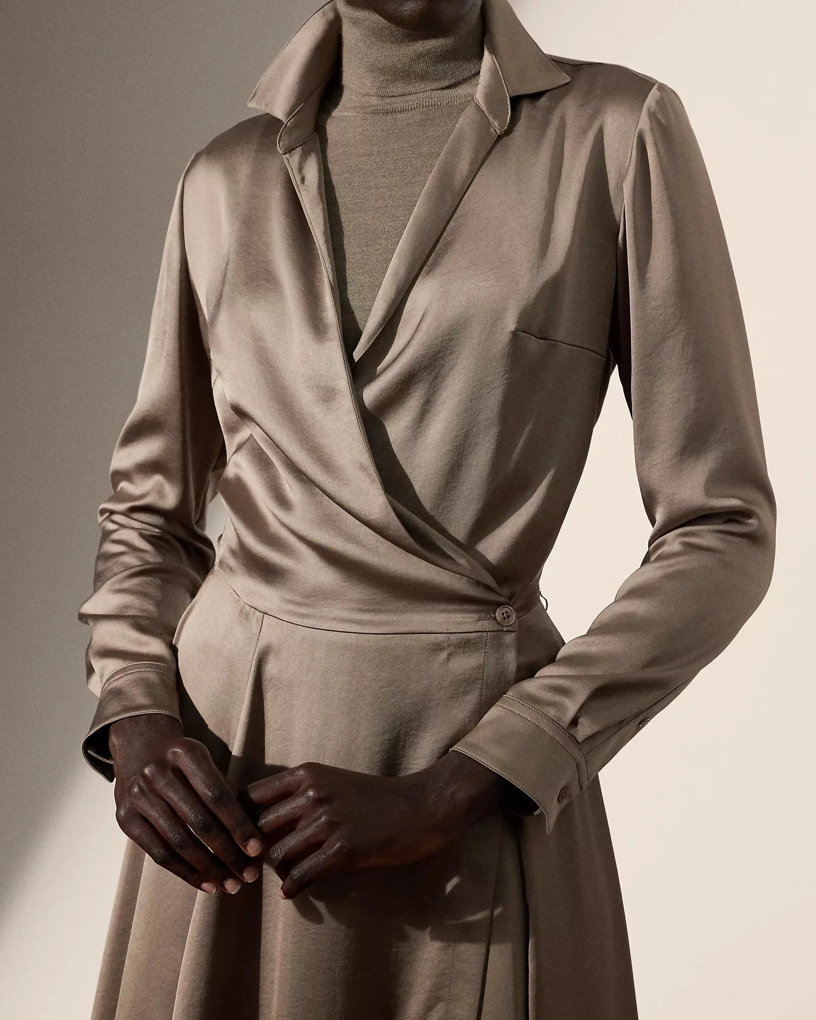 Aniyah Washed Charmeuse Day Dress