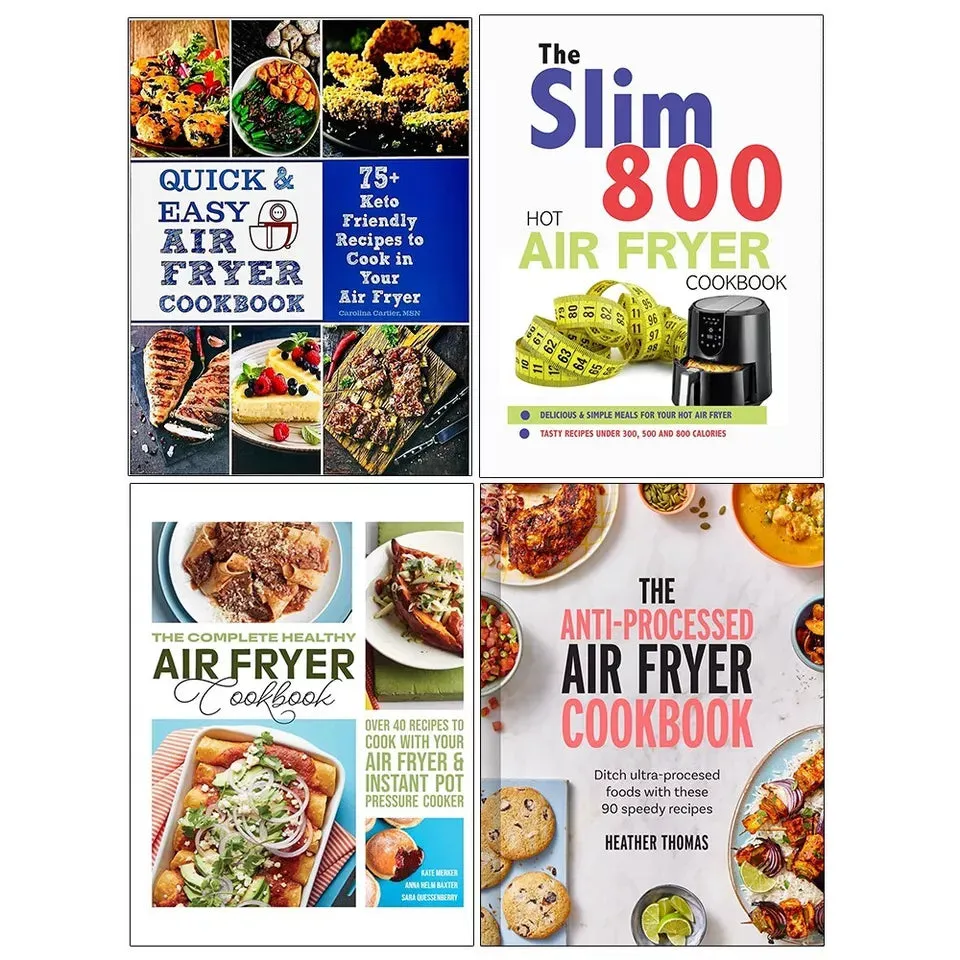 Anti-Processed Air Fryer,Slim 800 Hot Air,Healthy Air Fryer, Quick Easy 4 Books Set