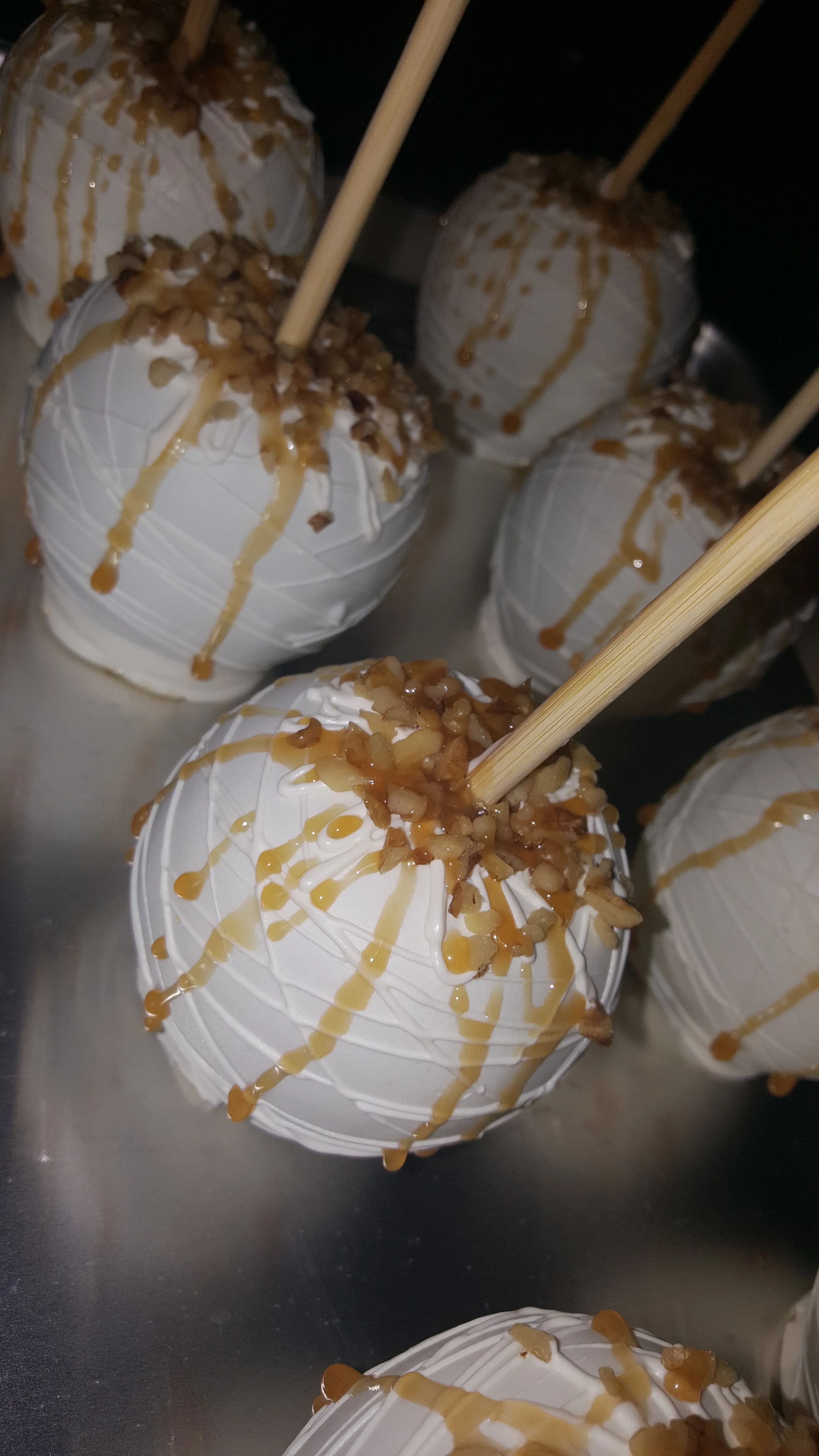 Apples - Chocolate Covered/Dipped (White, Caramel & Chopped Walnuts)