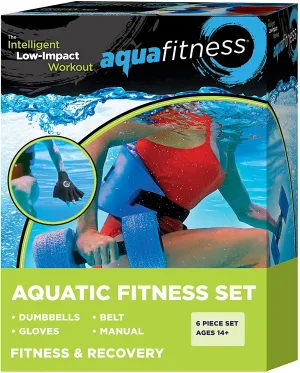 Aqua Fitness Body Sculpt Ergo Dumbbells - Exercise Equipment for Water Aerobics, Aquatic Low-Impact Workouts, and Resistance Training - Blue