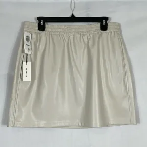 Aritzia Babaton Faux Leather Mini Skirt NWT size L Matte Pearl