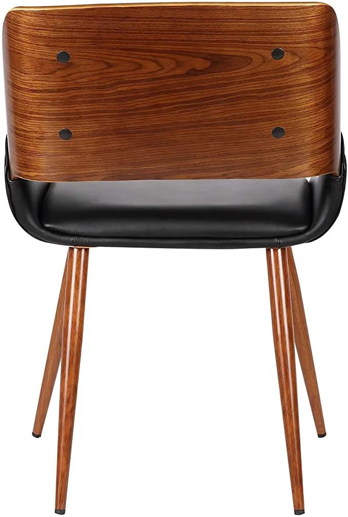 Armen Living LCPNSIWABR Panda Side Chair in Black and Walnut Wood Finish! Retails $221 