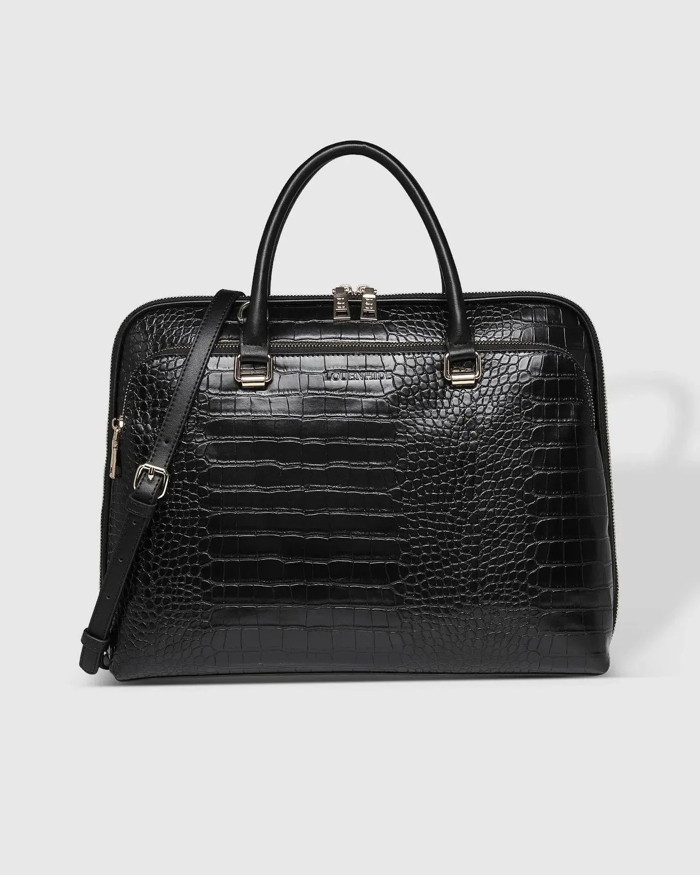 Atlanta Laptop Bag - Black Croc