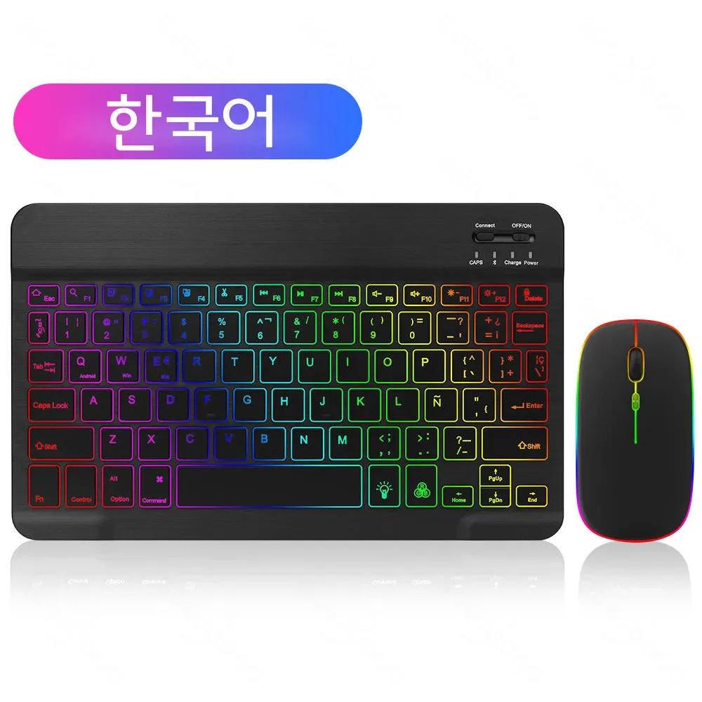 Backlit Bluetooth Keyboard Mouse for Multi-Device