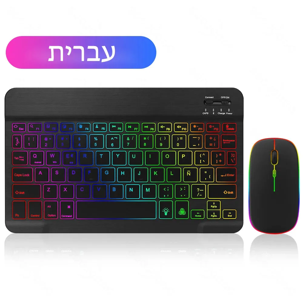 Backlit Bluetooth Keyboard Mouse for Multi-Device