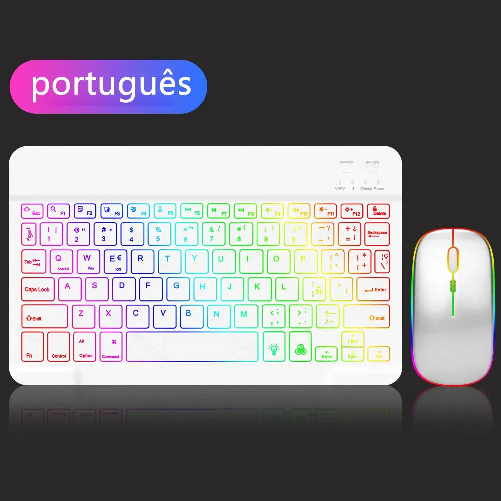 Backlit Bluetooth Keyboard Mouse for Multi-Device