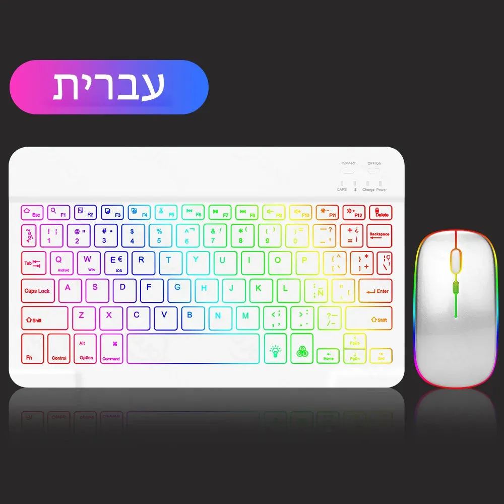 Backlit Bluetooth Keyboard Mouse for Multi-Device