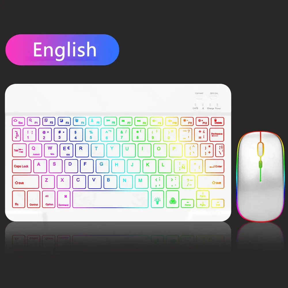 Backlit Bluetooth Keyboard Mouse for Multi-Device