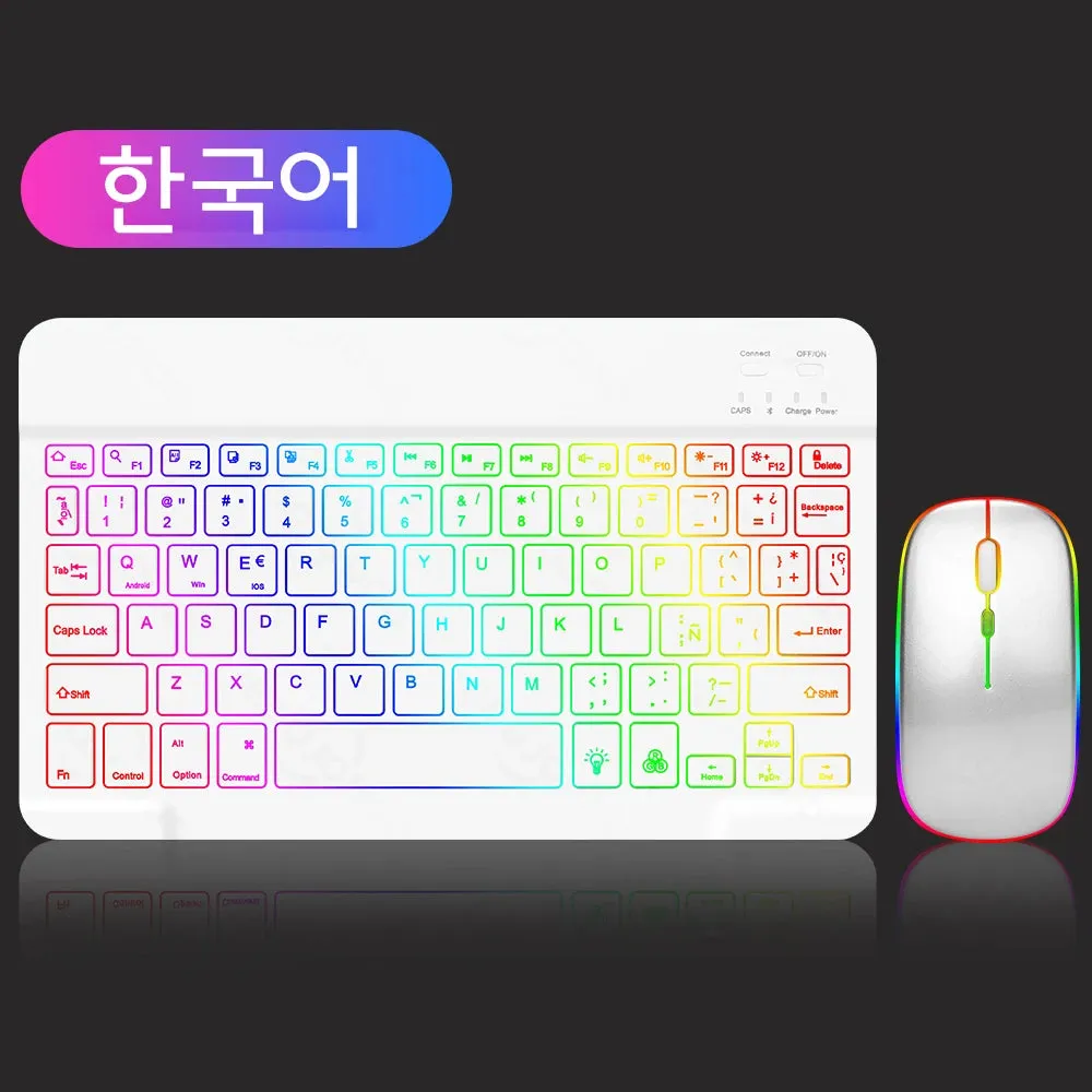 Backlit Bluetooth Keyboard Mouse for Multi-Device