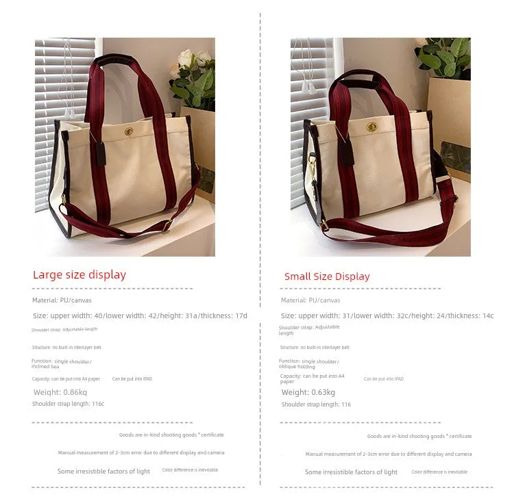 Bag Female Niche Style Satchel Class Work Clothing Canvas Bag