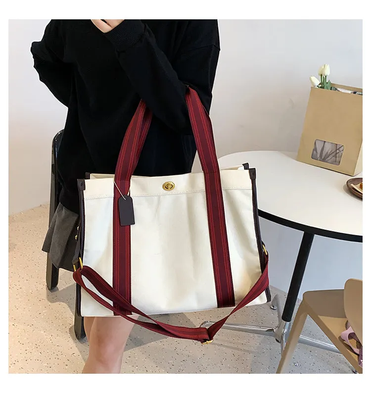 Bag Female Niche Style Satchel Class Work Clothing Canvas Bag