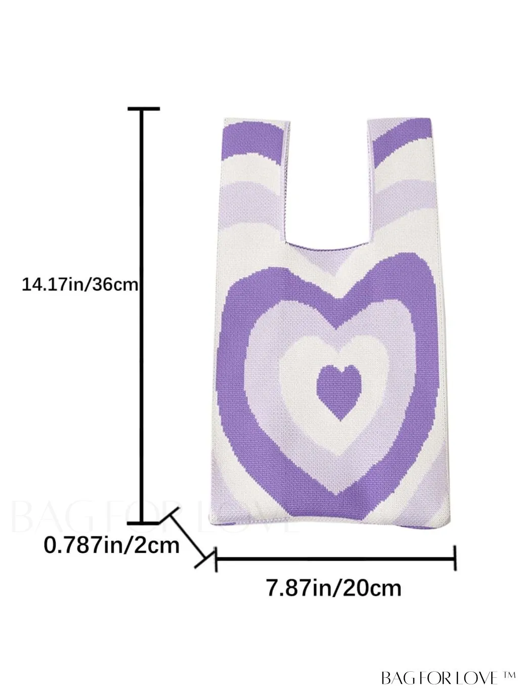 BagForLove - Chic Knitted Tote with Colorblock Design and Letter Print