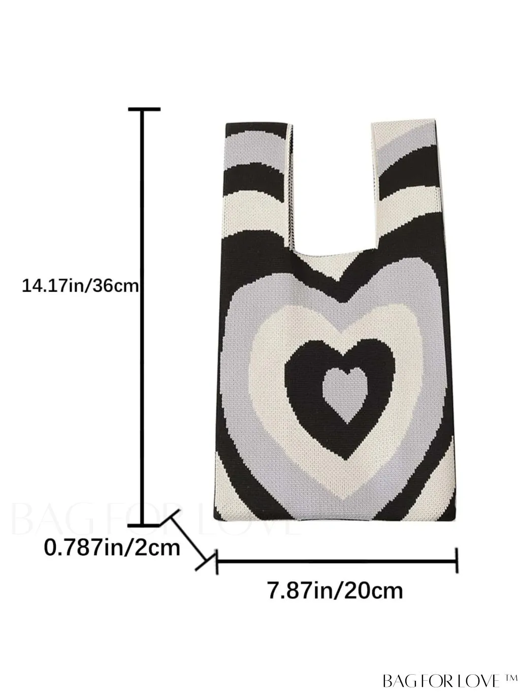 BagForLove - Chic Knitted Tote with Colorblock Design and Letter Print