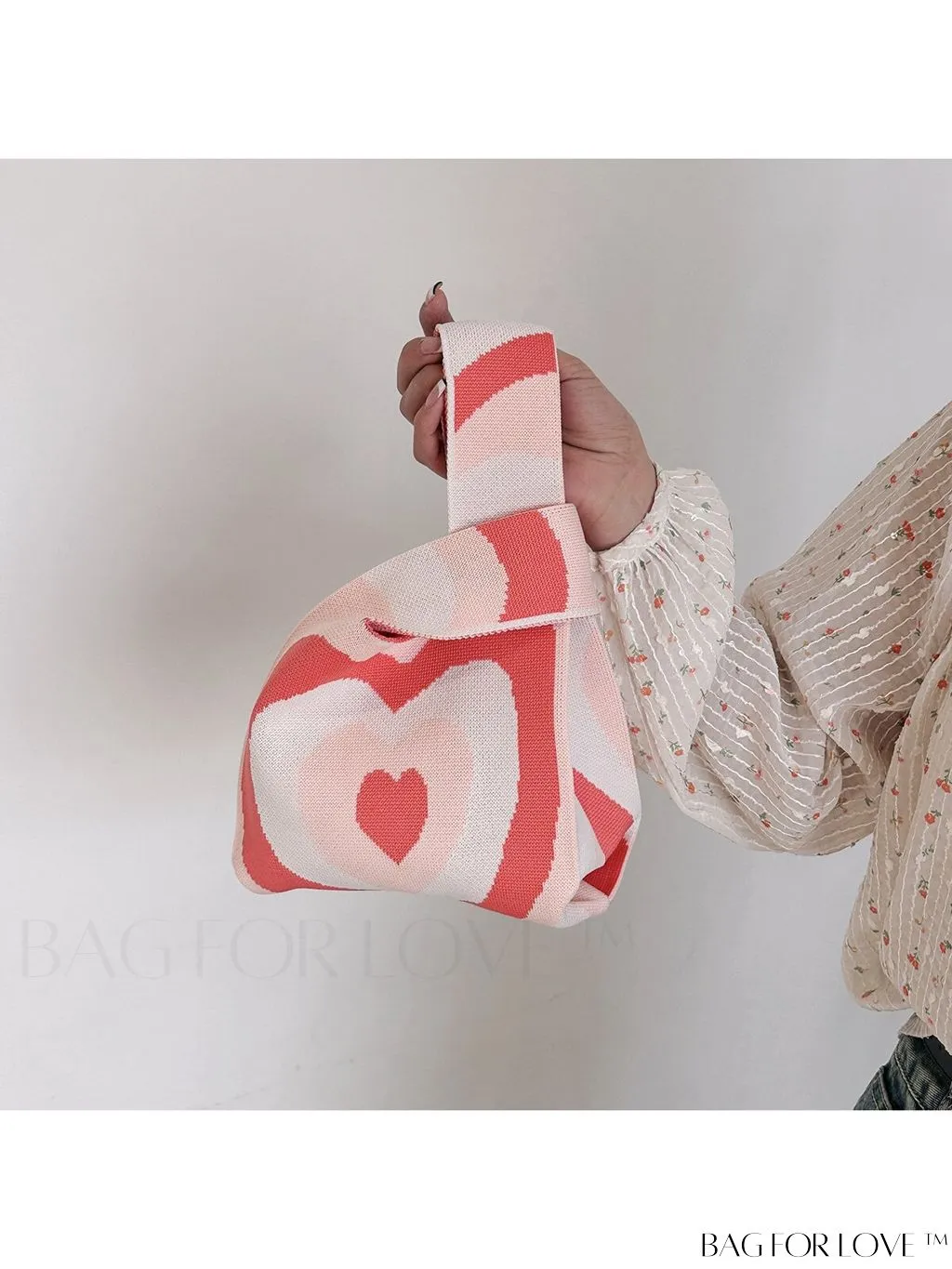 BagForLove - Chic Knitted Tote with Colorblock Design and Letter Print