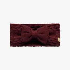 Bandeau bourgogne en maille avec une boucle, enfant || Burgundy knitted headband with buckle, child