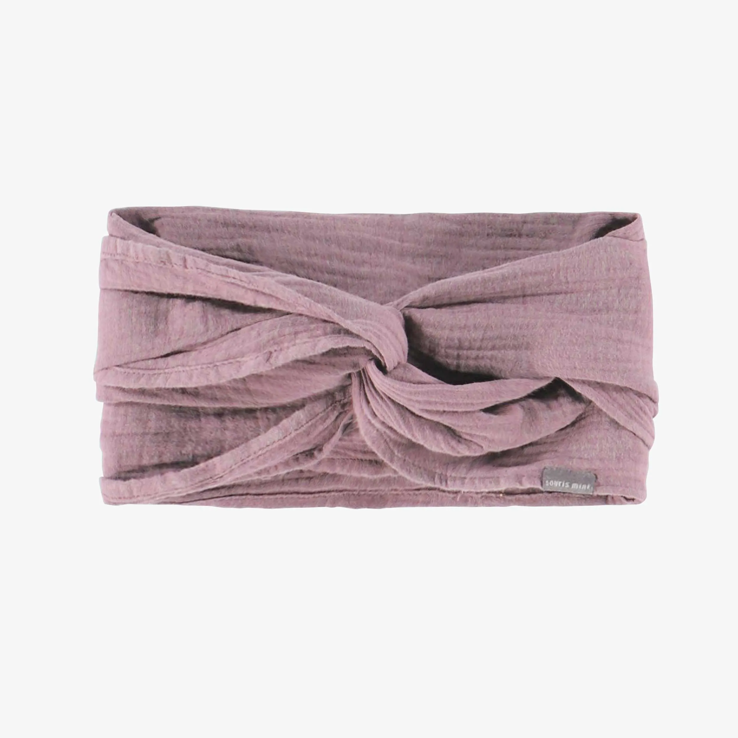 Bandeau rose avec boucle à l’avant, enfant || Pink headband with a loop in front, child